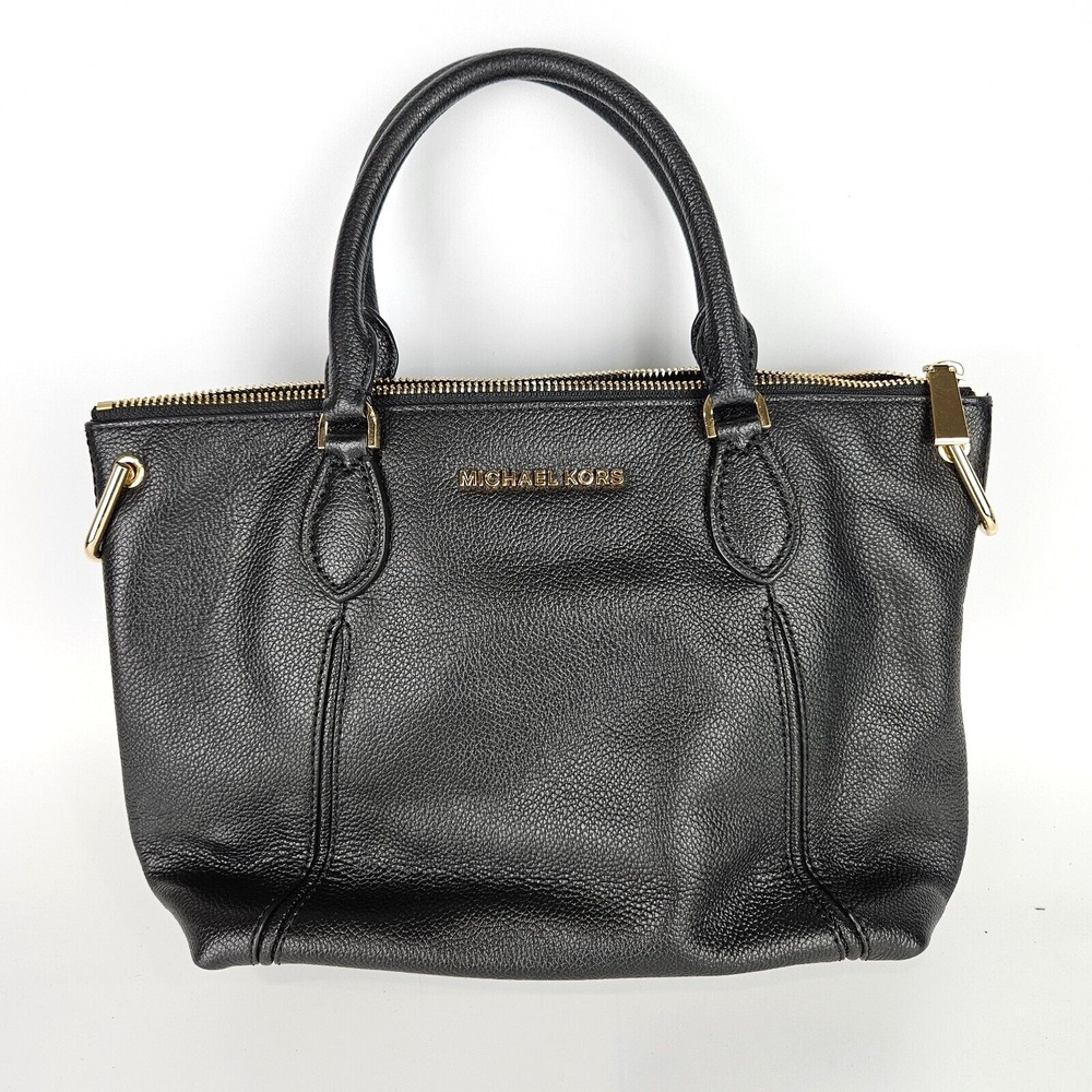 Michael Kors Razor Shoulder Bag Black Leather See Description